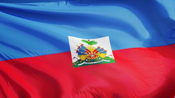 Bandeira do Haiti, isolada com transparência de canal alfa de caminho de recorte — Fotografia de Stock