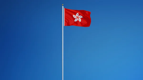 Флаг Гонконга, изолированный с прозрачностью альфа-канала — стоковое фото