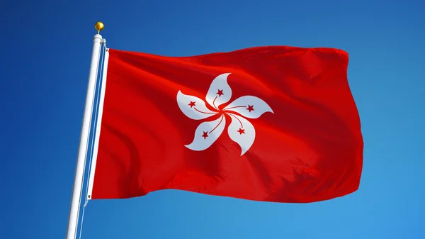 Hong Kong zászló, izolált Vágógörbe alfa-csatorna átláthatóság — Stock Fotó