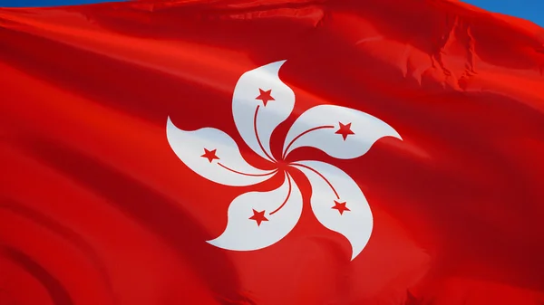 Флаг Гонконга, изолированный с прозрачностью альфа-канала — стоковое фото