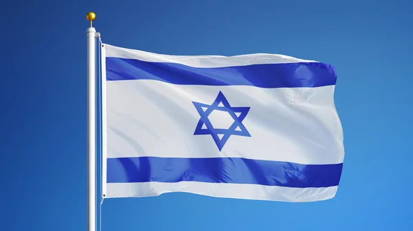 Israel flag, isoliert mit clipping path alpha channel transparent — Stockfoto
