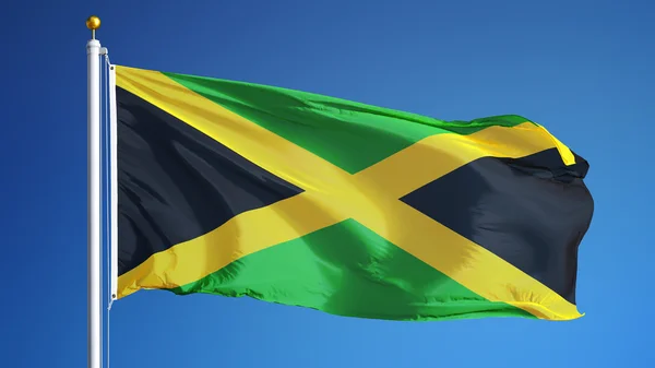 Флаг Ямайки, изолированный с обрезкой путь альфа-канал прозрачности — стоковое фото