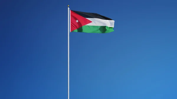 Bandera Jordan, aislada con transparencia de canal alfa de ruta de recorte — Foto de Stock