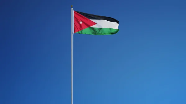 Bandera Jordan, aislada con transparencia de canal alfa de ruta de recorte — Foto de Stock