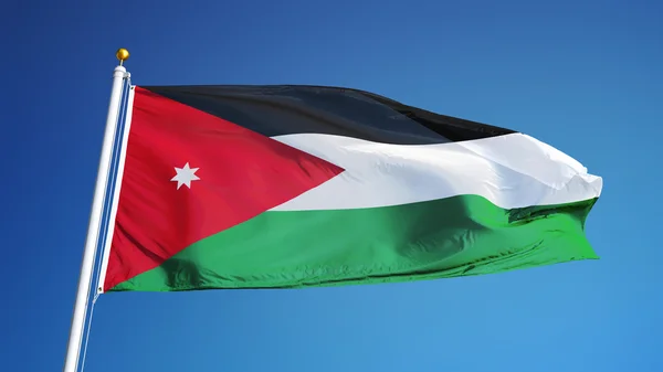 Bandera Jordan, aislada con transparencia de canal alfa de ruta de recorte — Foto de Stock
