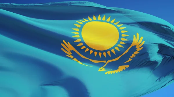 Kazakistan bayrağı, yol alfa kanalı saydamlık kırpma ile izole — Stok fotoğraf
