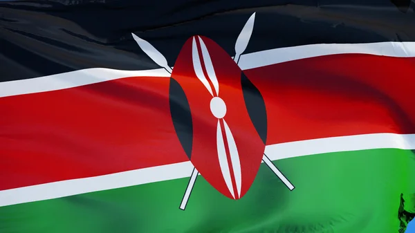 Bandeira do Quênia, isolada com transparência de canal alfa de caminho de recorte — Fotografia de Stock