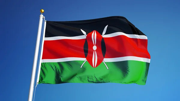 Bandeira do Quênia, isolada com transparência de canal alfa de caminho de recorte — Fotografia de Stock