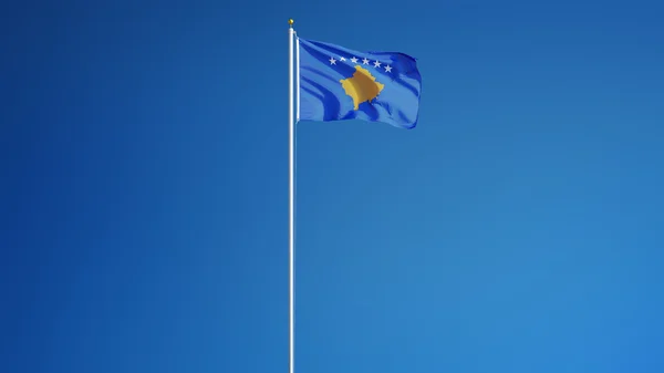 Kosova bayrağı, kırpma yolu alfa kanal şeffaflık ile izole — Stok fotoğraf
