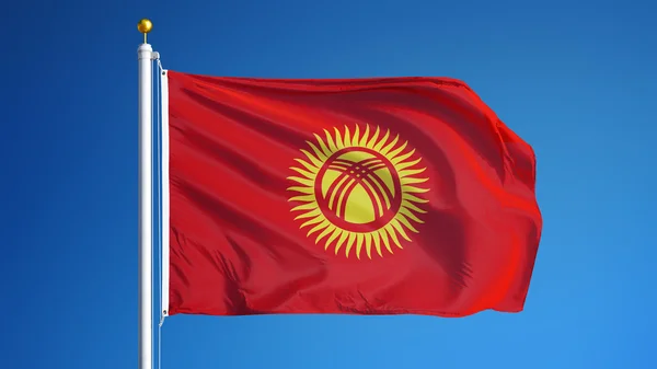 Bandiera Kirghizistan, isolata con la trasparenza del canale alfa del percorso di ritaglio — Foto Stock