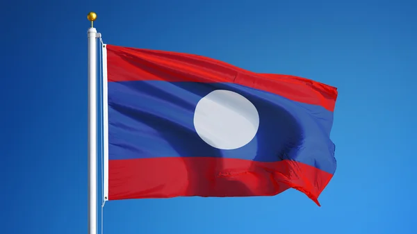 Flaga Laosu, na białym tle z clipping path kanał alfa przezroczystości — Zdjęcie stockowe