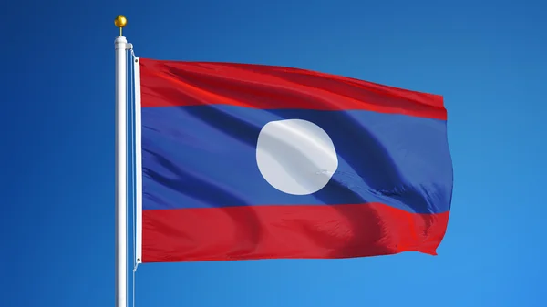 Bandera de Laos, aislada con transparencia del canal alfa de la ruta de recorte — Foto de Stock