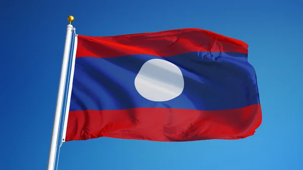 Bandera de Laos, aislada con transparencia del canal alfa de la ruta de recorte —  Fotos de Stock