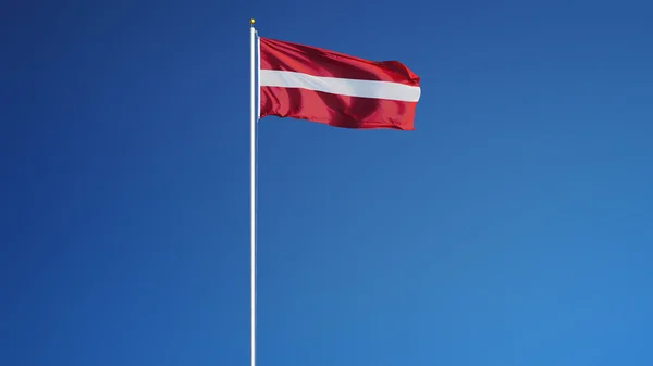 Flaga Łotwy, na białym tle z clipping path kanał alfa przezroczystości — Zdjęcie stockowe