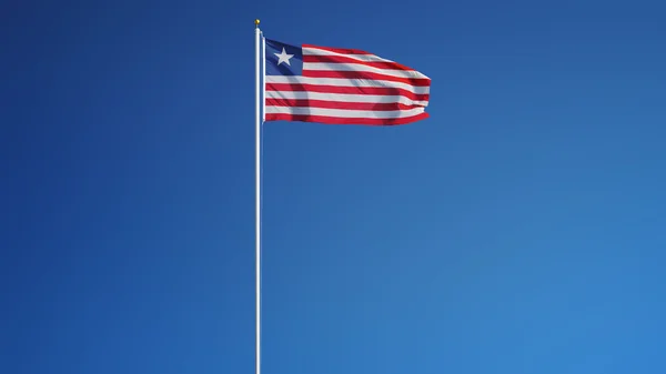 Libériai zászló, elszigetelt és nyírás kerti ösvény alfa-csatornát az átláthatóság — Stock Fotó