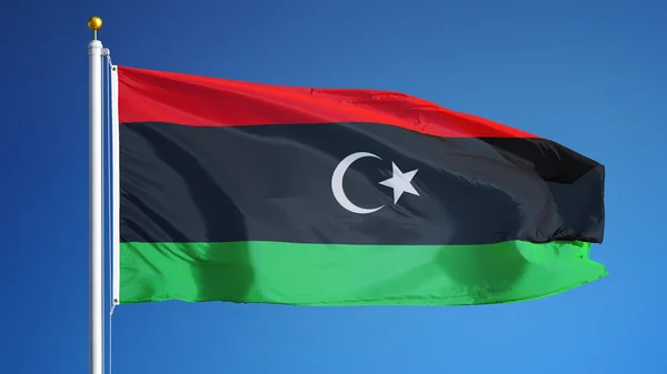 Bandera de Libia, aislada con transparencia del canal alfa de la ruta de recorte —  Fotos de Stock