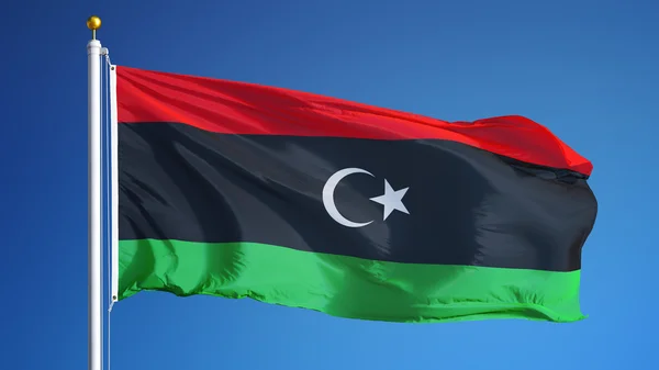 Bandera de Libia, aislada con transparencia del canal alfa de la ruta de recorte —  Fotos de Stock