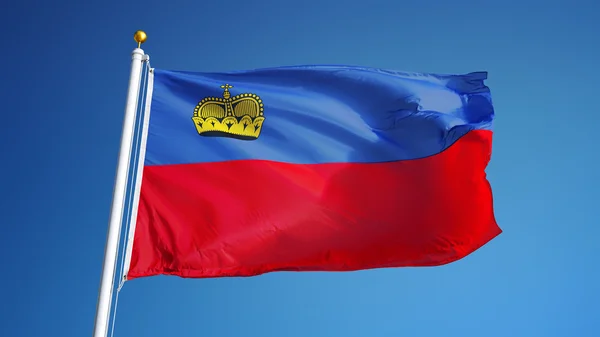 Bandera de Liechtenstein, aislada con transparencia del canal alfa de la ruta de recorte — Foto de Stock