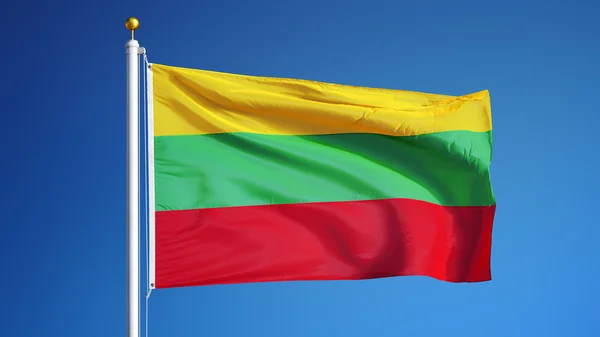 Bandera de Lituania, aislada con transparencia del canal alfa de la ruta de recorte — Foto de Stock