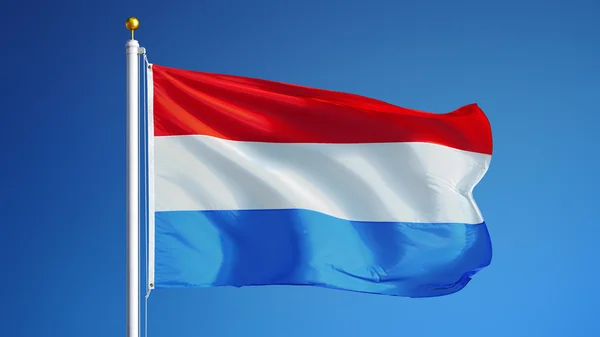 Flaga Luksemburga, na białym tle z clipping path kanał alfa przezroczystości — Zdjęcie stockowe