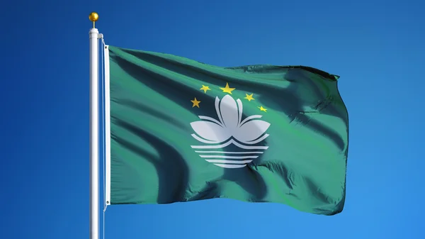 Vlag van Macau, geïsoleerd met knippen pad alfakanaal transparantie — Stockfoto