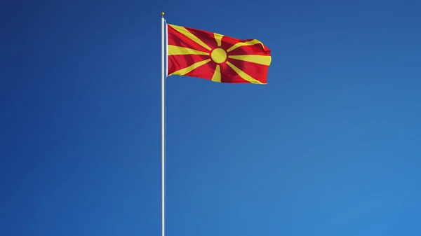 Bandera de Macedonia, aislada con transparencia de canal alfa de ruta de recorte —  Fotos de Stock