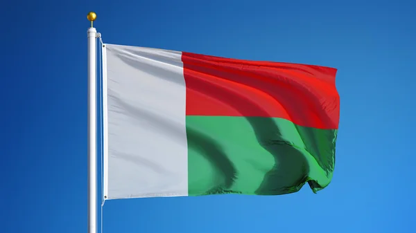 Madagaszkár zászló, elszigetelt és nyírás kerti ösvény alfa-csatornát az átláthatóság — Stock Fotó