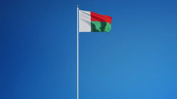 Bandera de Madagascar, aislada con ruta de recorte transparencia del canal alfa — Foto de Stock