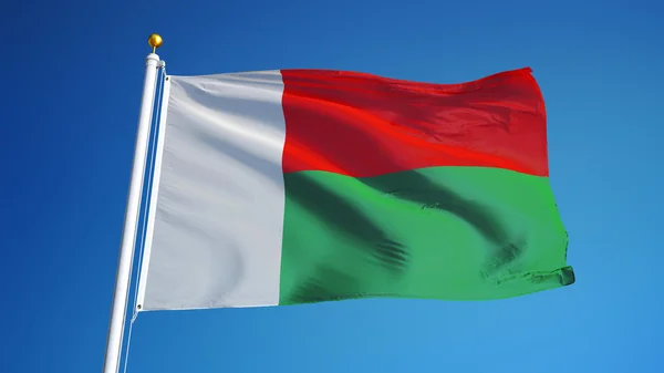 Madagaszkár zászló, elszigetelt és nyírás kerti ösvény alfa-csatornát az átláthatóság — Stock Fotó