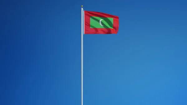 Maldív-szigetek zászló, elszigetelt és nyírás kerti ösvény alfa-csatornát az átláthatóság — Stock Fotó