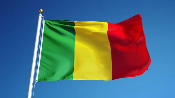 Bandeira do Mali, isolada com transparência do canal alfa do caminho de recorte — Fotografia de Stock