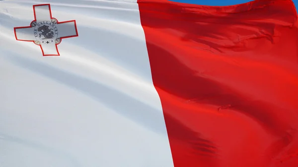 Máltai zászló, elszigetelt és nyírás kerti ösvény alfa-csatornát az átláthatóság — Stock Fotó