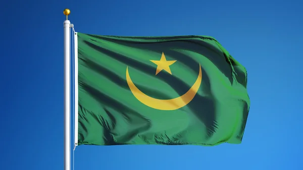 Bandera de Mauritania, aislada con transparencia del canal alfa de la ruta de recorte —  Fotos de Stock