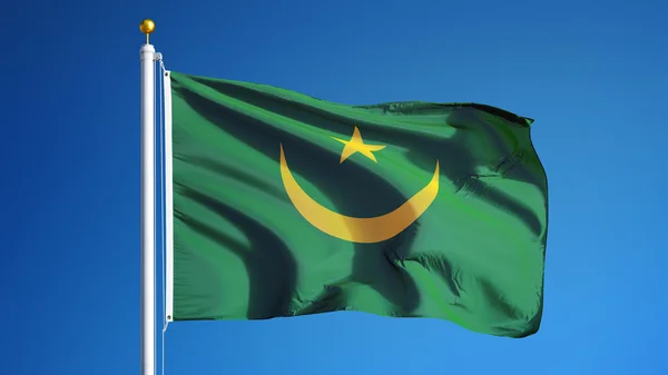 Bandera de Mauritania, aislada con transparencia del canal alfa de la ruta de recorte —  Fotos de Stock