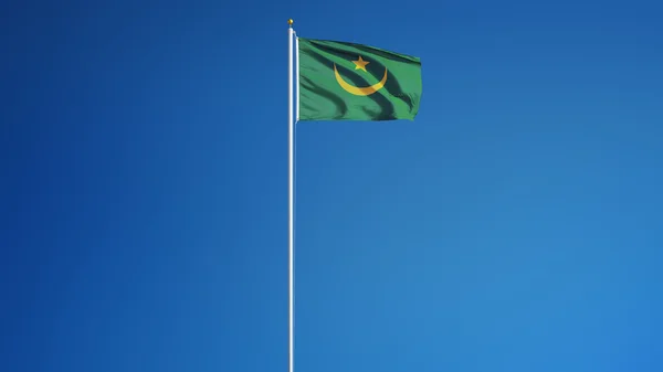 Bandera de Mauritania, aislada con transparencia del canal alfa de la ruta de recorte —  Fotos de Stock