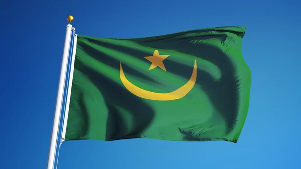 Bandera de Mauritania, aislada con transparencia del canal alfa de la ruta de recorte —  Fotos de Stock