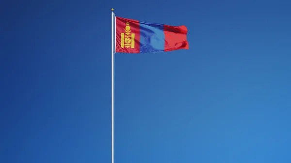 Mongoliet flagga, isolerad med clipping path alfakanal genomskinlighet — Stockfoto