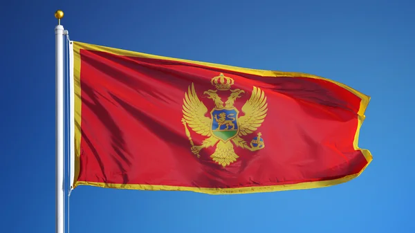Bandera Montenegro, aislada con ruta de recorte transparencia canal alfa —  Fotos de Stock