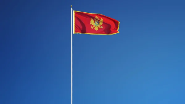 Montenegro flagga, isolerad med clipping path alfakanal genomskinlighet — Stockfoto