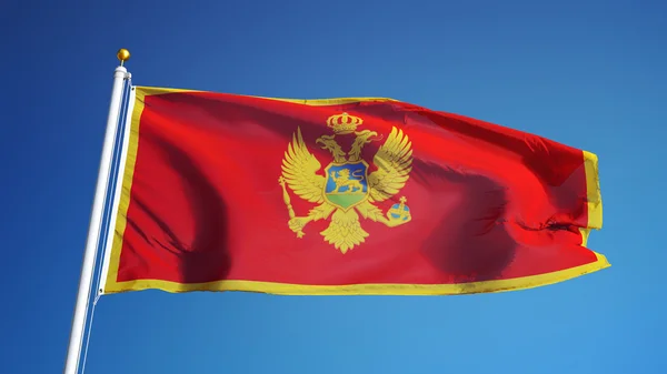 Bandera Montenegro, aislada con ruta de recorte transparencia canal alfa —  Fotos de Stock