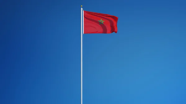 Bandeira de Marrocos, isolada com transparência de canal alfa de caminho de recorte — Fotografia de Stock