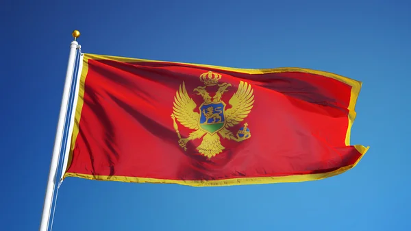 Bandera Montenegro, aislada con ruta de recorte transparencia canal alfa —  Fotos de Stock