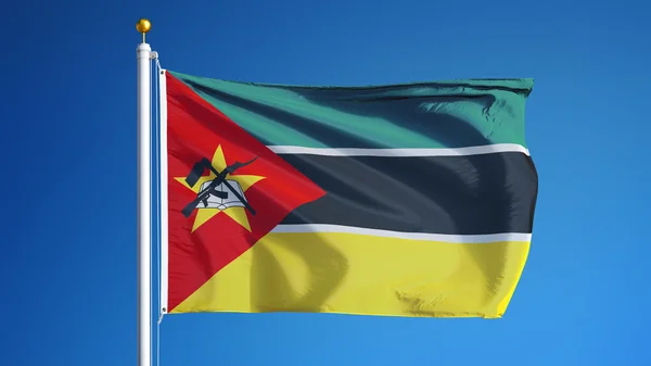 Bandera de Mozambique, aislada con la transparencia del canal alfa de ruta de recorte —  Fotos de Stock