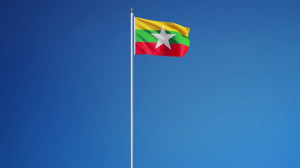 Drapeau du Myanmar, isolé avec chemin de coupure alpha canal transparence — Photo