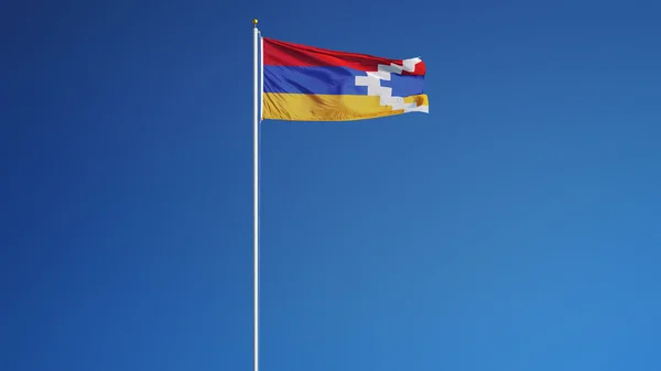 Dağlık Karabağ bayrağı, kırpma yolu alfa kanal şeffaflık ile izole — Stok fotoğraf