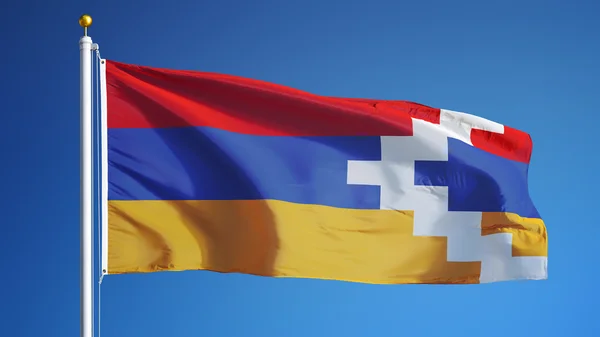 Nagorno-Karabach Flagge, isoliert mit Clipping-Pfad Alpha-Kanal Transparenz — Stockfoto