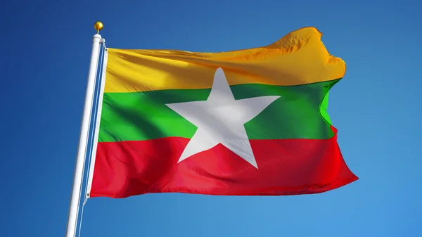 Drapeau du Myanmar, isolé avec chemin de coupure alpha canal transparence — Photo