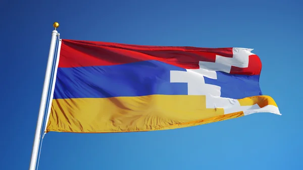Bandera Nagorno-Karabaj, aislada con la transparencia del canal alfa de la ruta de recorte —  Fotos de Stock