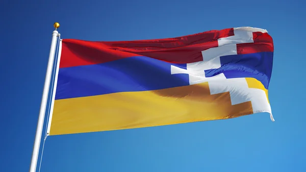 Nagorno-Karabach Flagge, isoliert mit Clipping-Pfad Alpha-Kanal Transparenz — Stockfoto