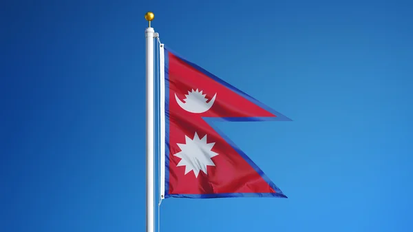 尼泊尔国旗，与剪切路径 Alpha 通道透明度隔离 — 图库照片